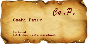 Csehi Petur névjegykártya